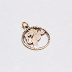 Vintage 9ct Gold Leo Pendant Charm with Sapphires
