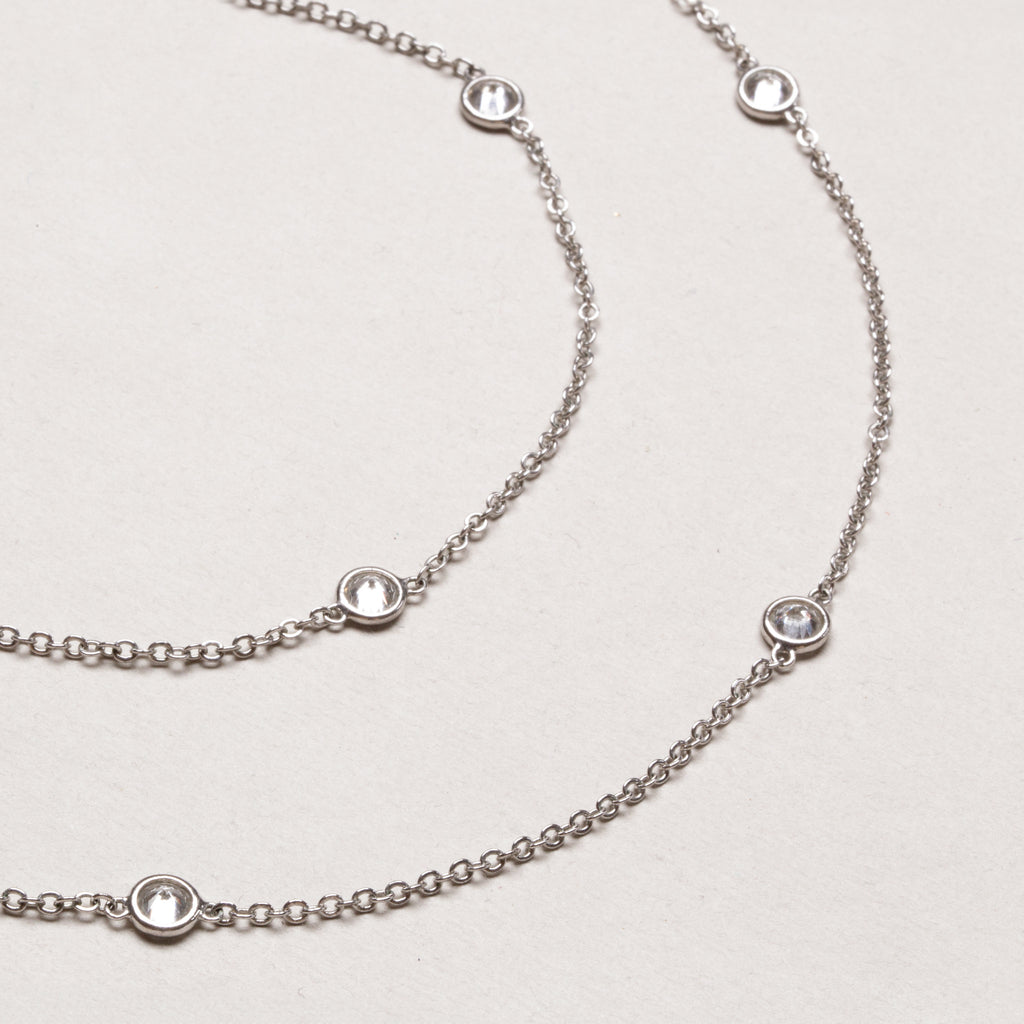 Vintage Givenchy Station Necklace with Rhinestones