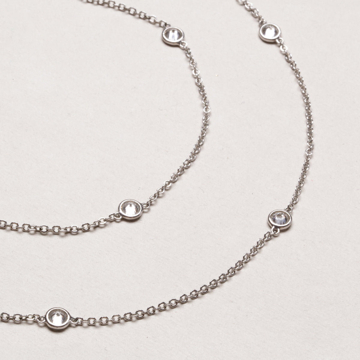 Vintage Givenchy Station Necklace with Rhinestones