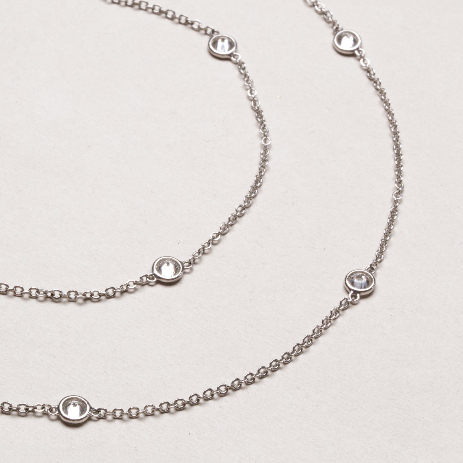 Vintage Givenchy Station Necklace with Rhinestones