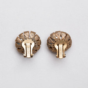 Vintage Gold Clip-on Earrings with Faux Pearls