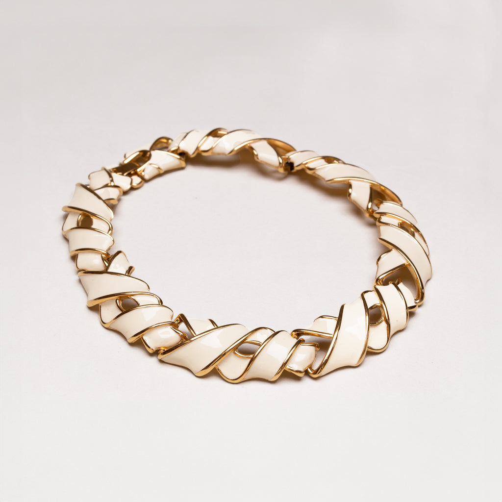 Vintage Givenchy Enamel Woven Necklace