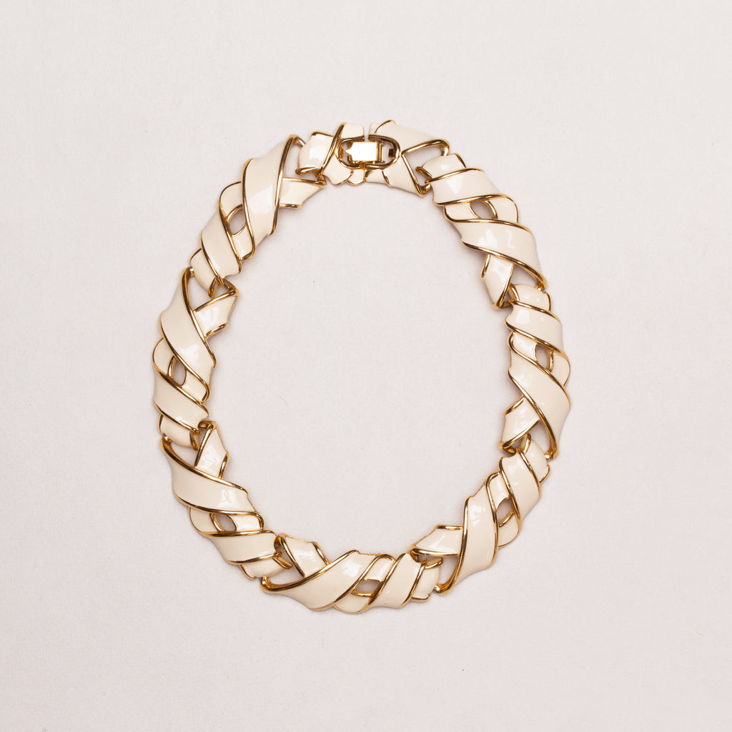 Vintage Givenchy Enamel Woven Necklace