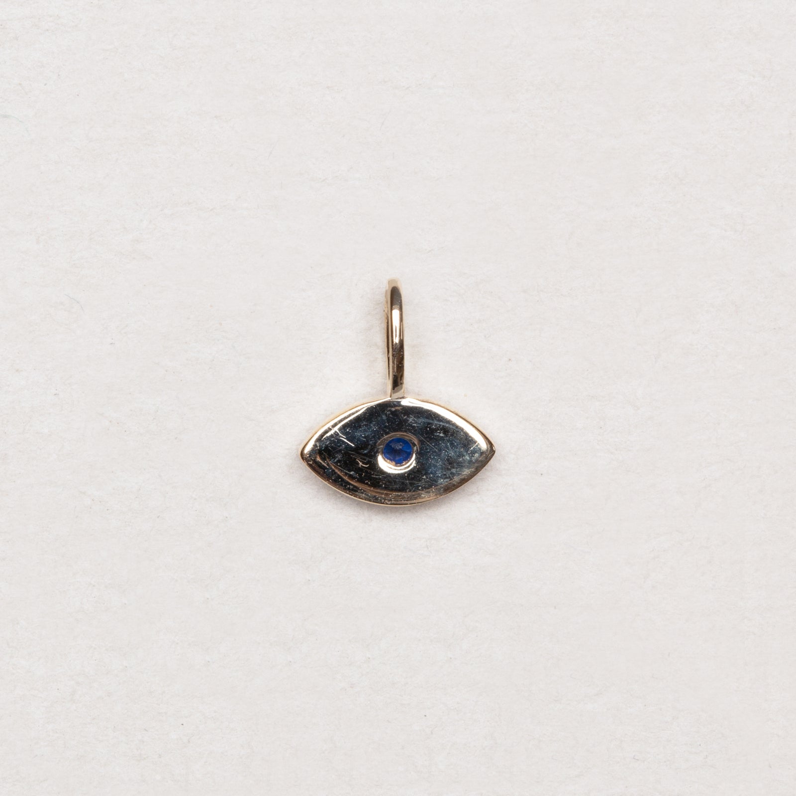 14ct Gold Evil Eye Pendant Charm with Diamonds