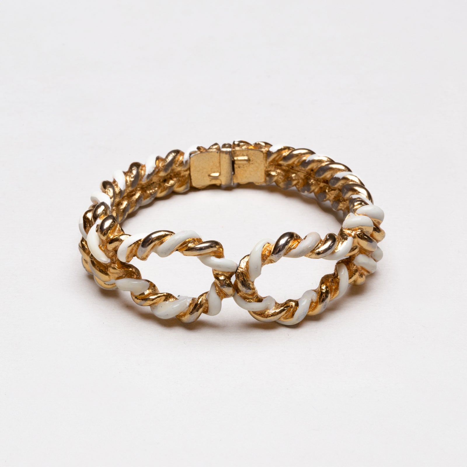 Vintage KJL Woven Enamel and Gold Bracelet