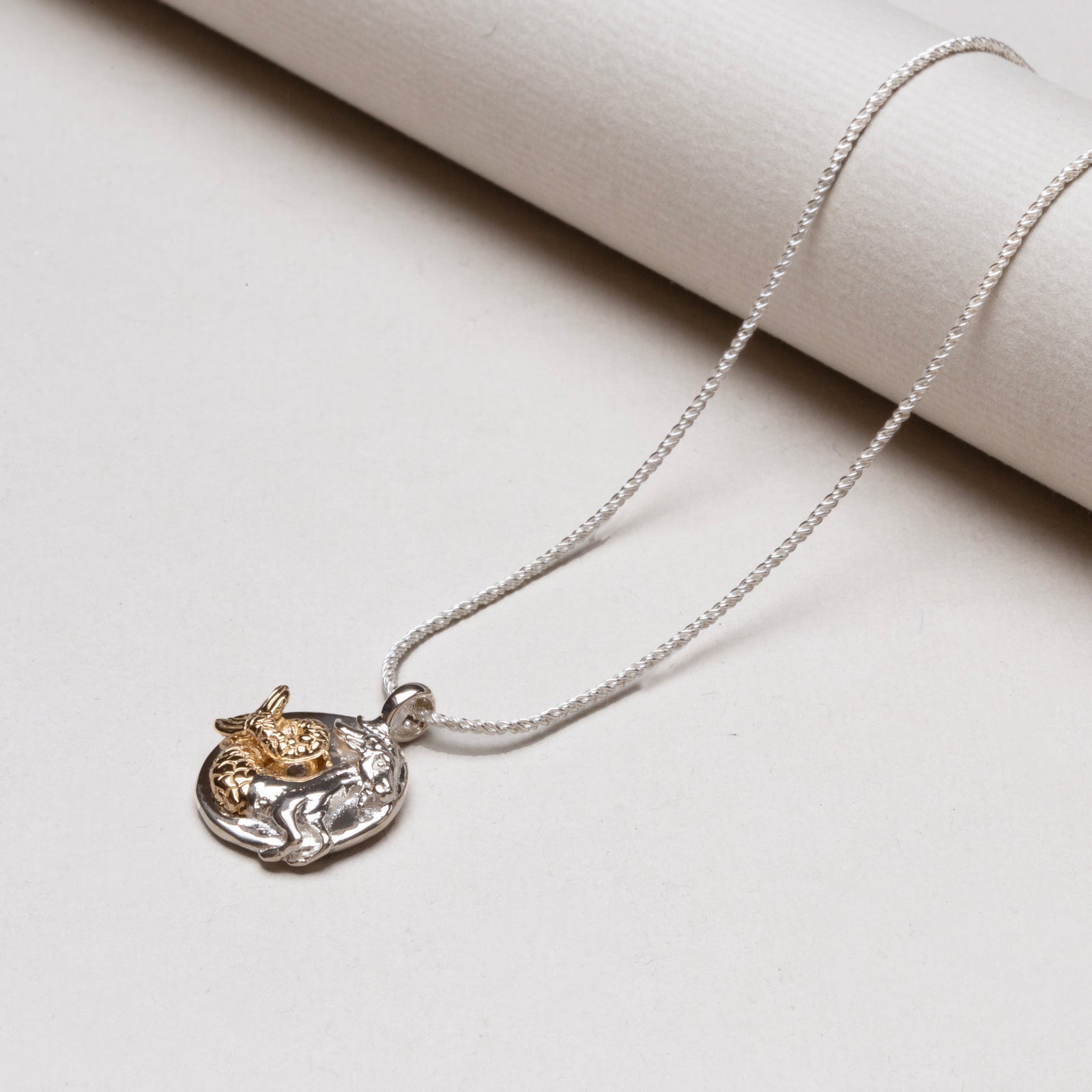 Sterling Silver Zodiac Pendant Charm Necklace