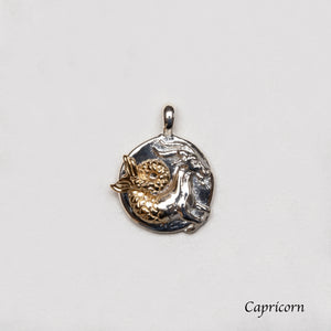 Sterling Silver Zodiac Pendant Charm Necklace