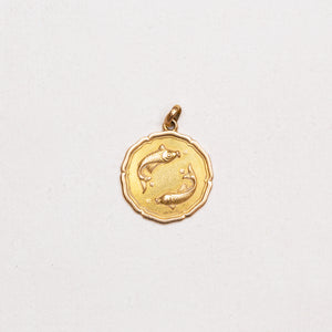 Vintage 18ct Gold Pisces Charm Pendant
