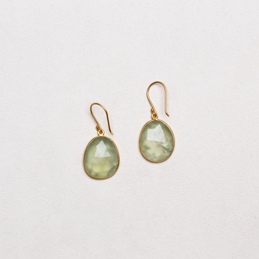 Vintage Pippa Small Gold-plated Earrings with Green Tourmaline