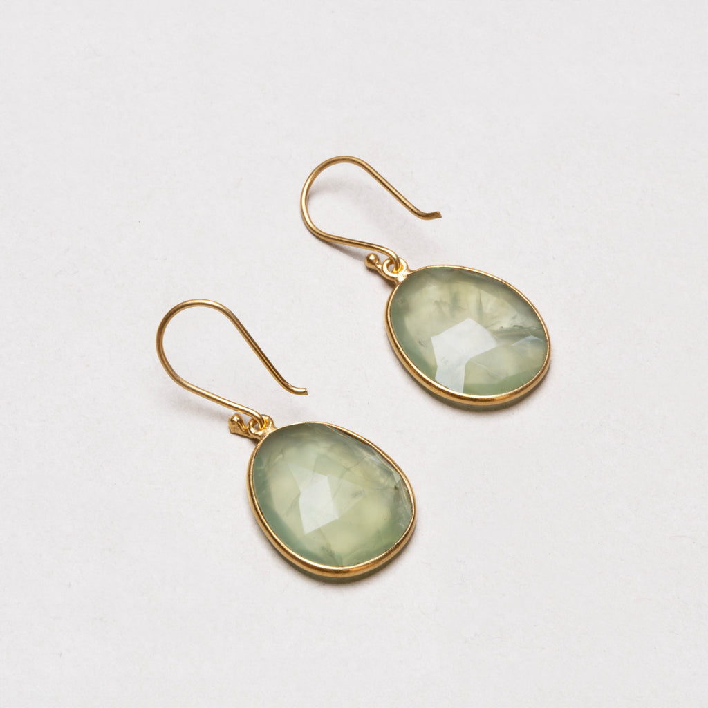 Vintage Pippa Small Gold-plated Earrings with Green Tourmaline