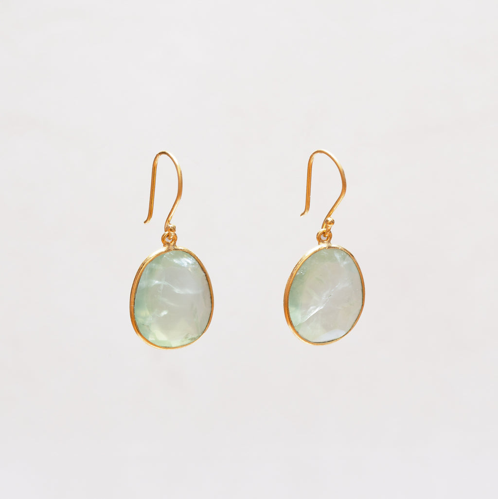 Vintage Pippa Small Gold-plated Earrings with Green Tourmaline