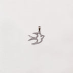 18ct White Gold Dove Pendant Charm with Diamonds
