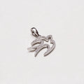 18ct White Gold Dove Pendant Charm with Diamonds