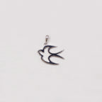 18ct White Gold Dove Pendant Charm with Diamonds