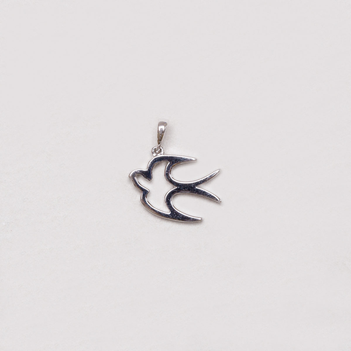 18ct White Gold Dove Pendant Charm with Diamonds