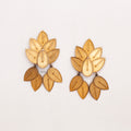 Vintage Karl Lagerfeld Matte Gold Leaf Earrings