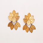 Vintage Karl Lagerfeld Matte Gold Leaf Earrings