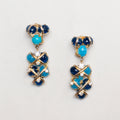 Vintage Dior Blue Cabochon Drop Clip-On Earrings