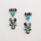 Vintage Dior Blue Cabochon Drop Clip-On Earrings