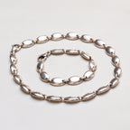 Vintage Tiffany Silver Pebble Link Choker Necklace & Bracelet
