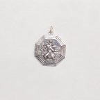 Rare Vintage Sterling Silver St. Christopher Octagonal Charm Pendant