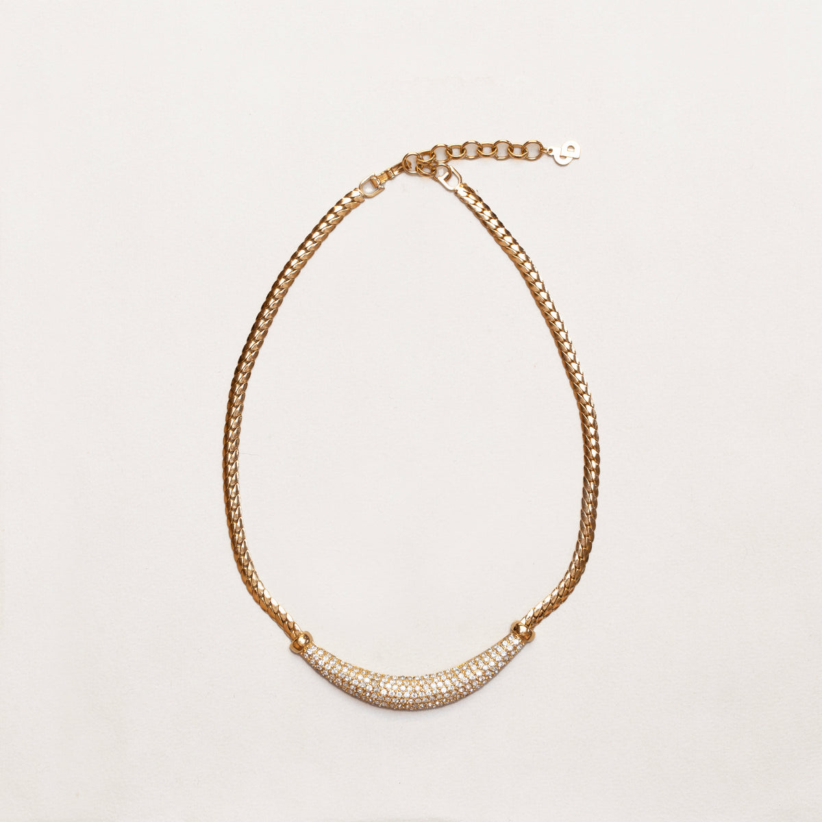 Vintage Christian Dior Pavé Rhinestone Collar Necklace