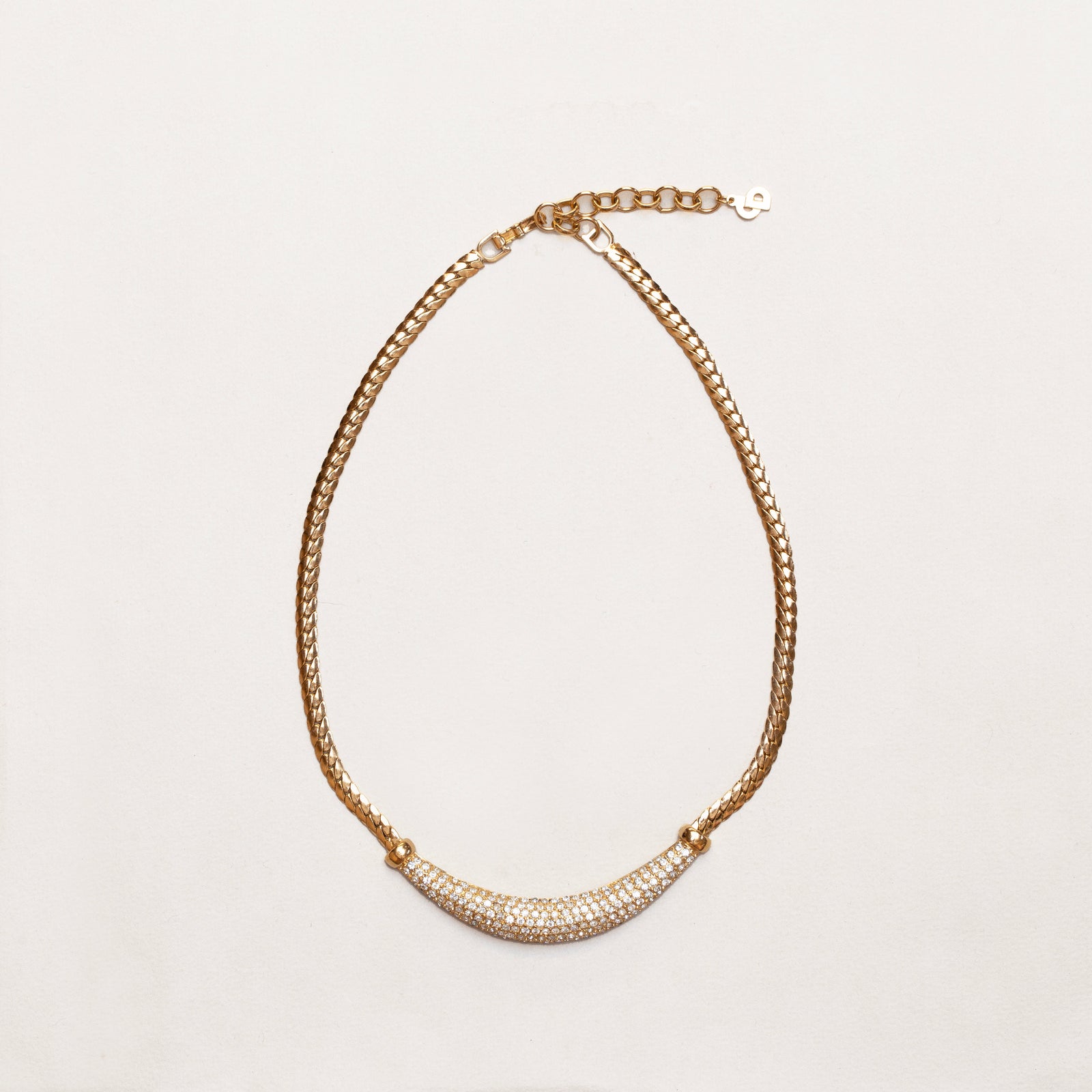 Vintage Christian Dior Pavé Rhinestone Collar Necklace