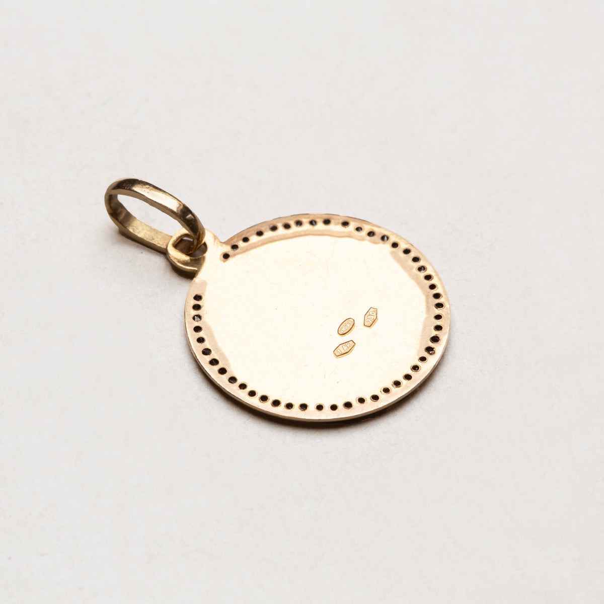 Vintage Gold St. Christopher Pendant with Black Diamonds