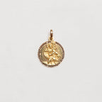 Vintage Gold St. Christopher Pendant with Black Diamonds