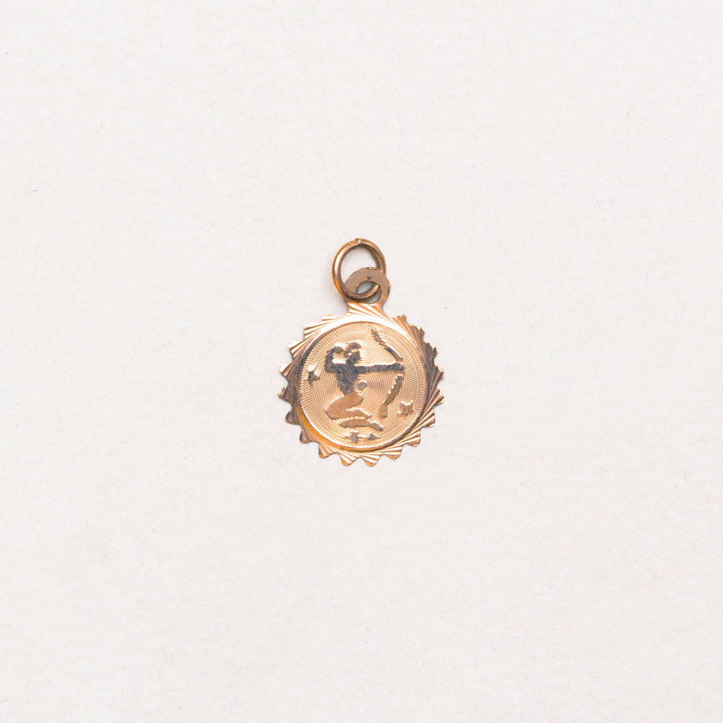 Vintage Rare 9ct Gold Sagittarius Charm Pendant