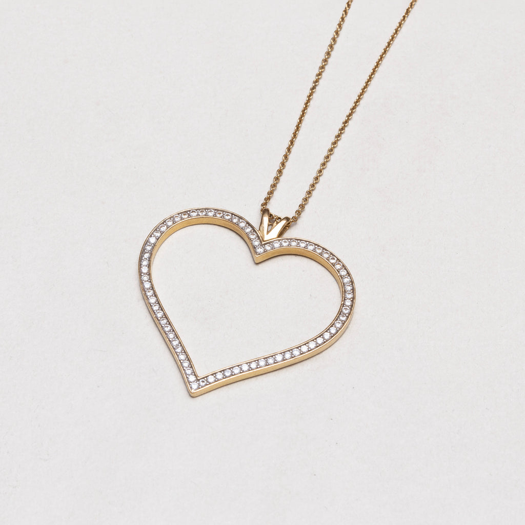 Vintage Theo Fennell Heart Pendant with Diamonds