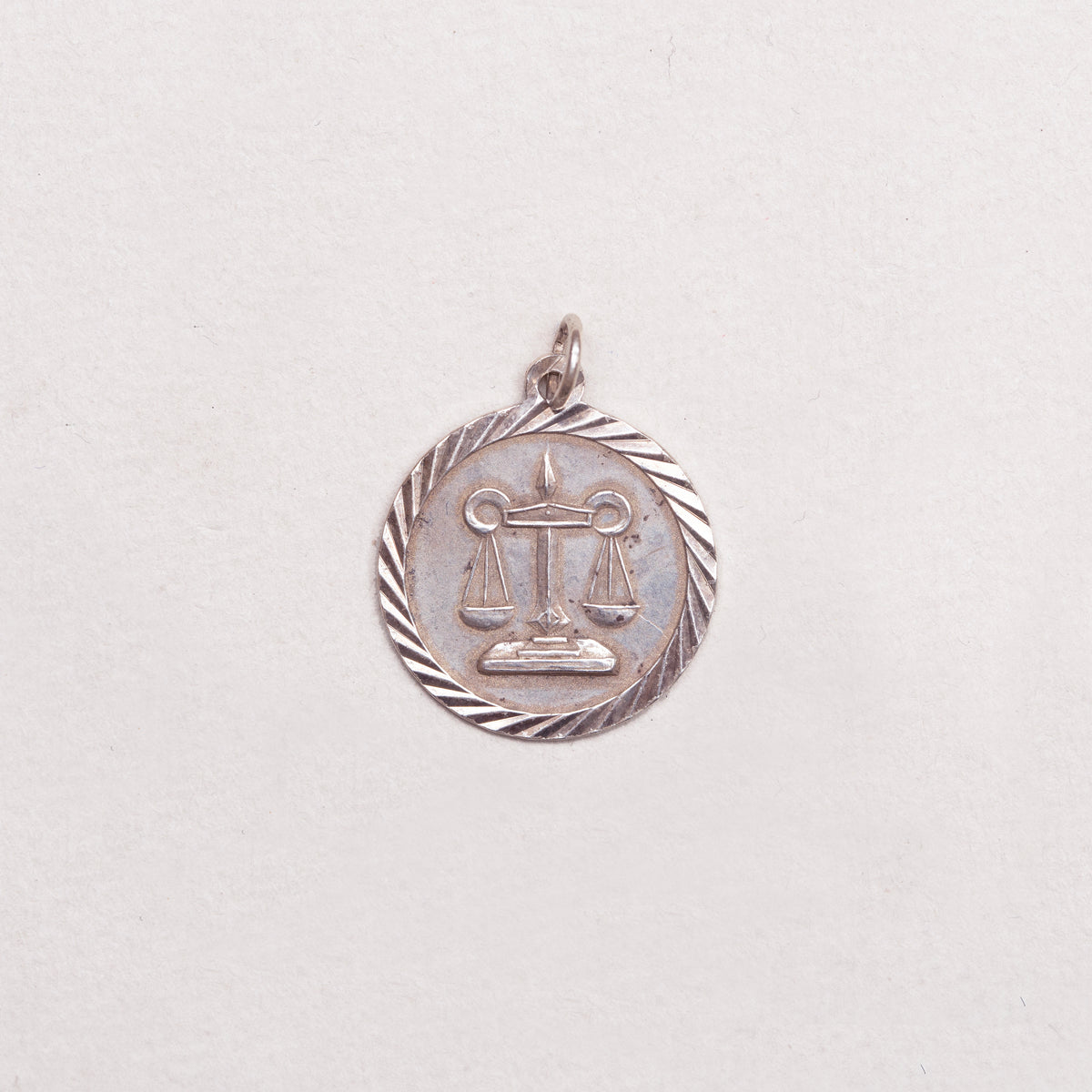 Vintage Silver Libra Charm Pendant