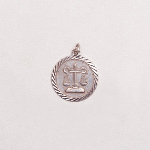 Vintage Silver Libra Charm Pendant