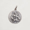 Vintage Sterling Silver St. Christopher Charm Pendant - Large