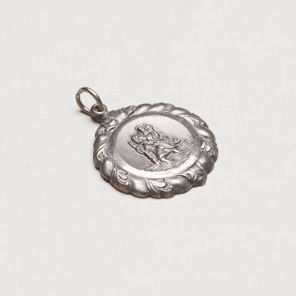 Vintage Sterling Silver St. Christopher Charm Pendant