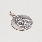 Vintage Sterling Silver St. Christopher Charm Pendant - Large