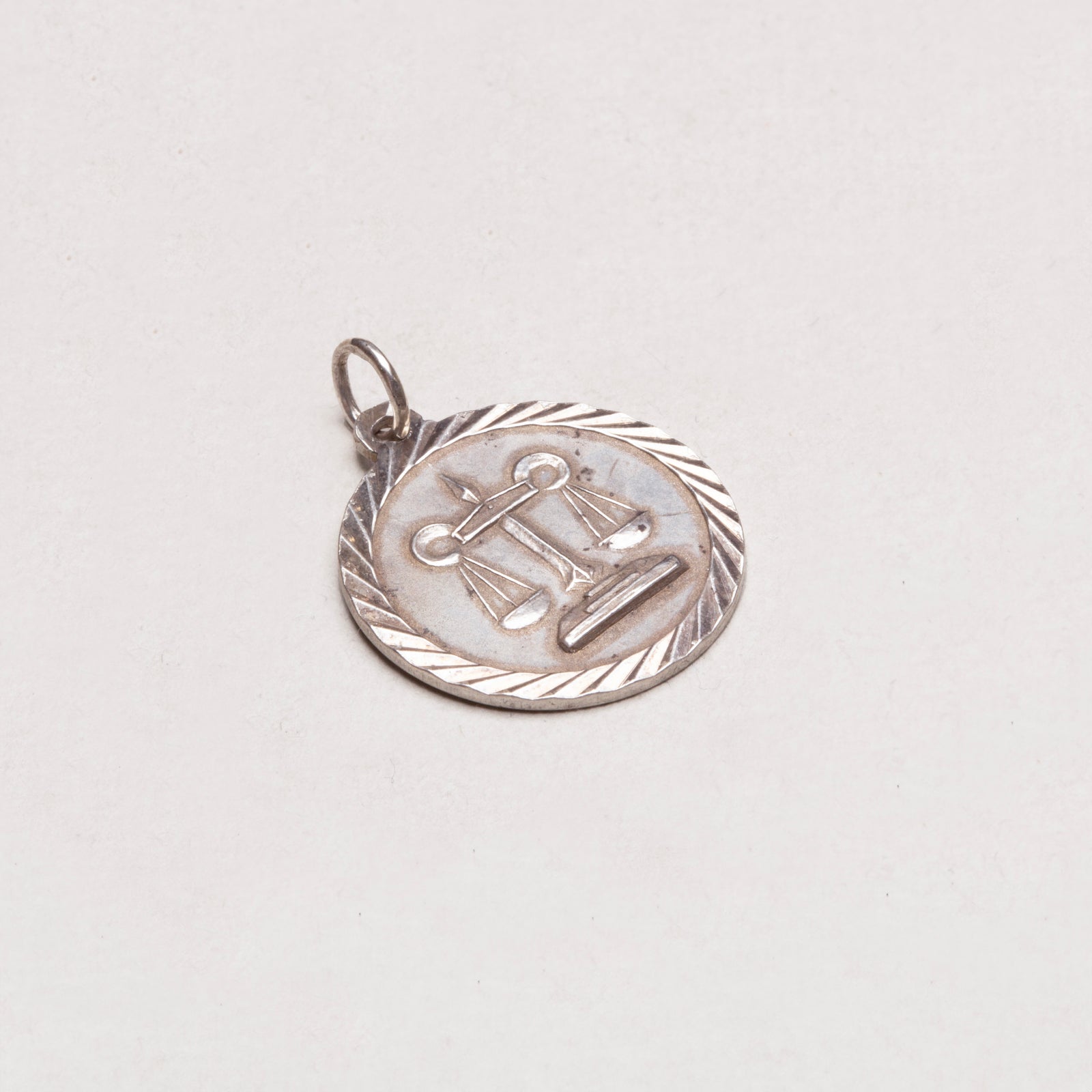 Vintage Silver Libra Charm Pendant