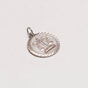 Vintage Silver Libra Charm Pendant