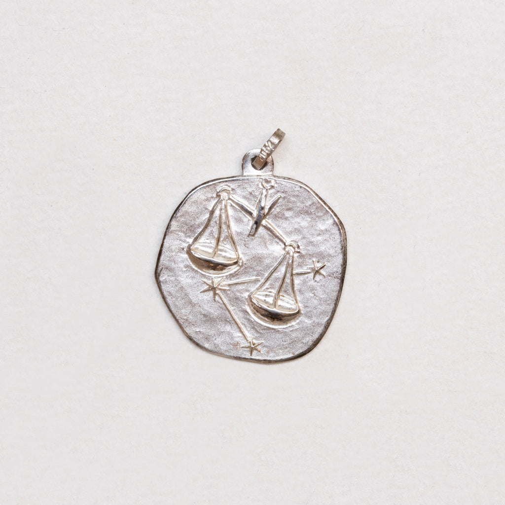 Vintage Silver Libra Charm Pendant