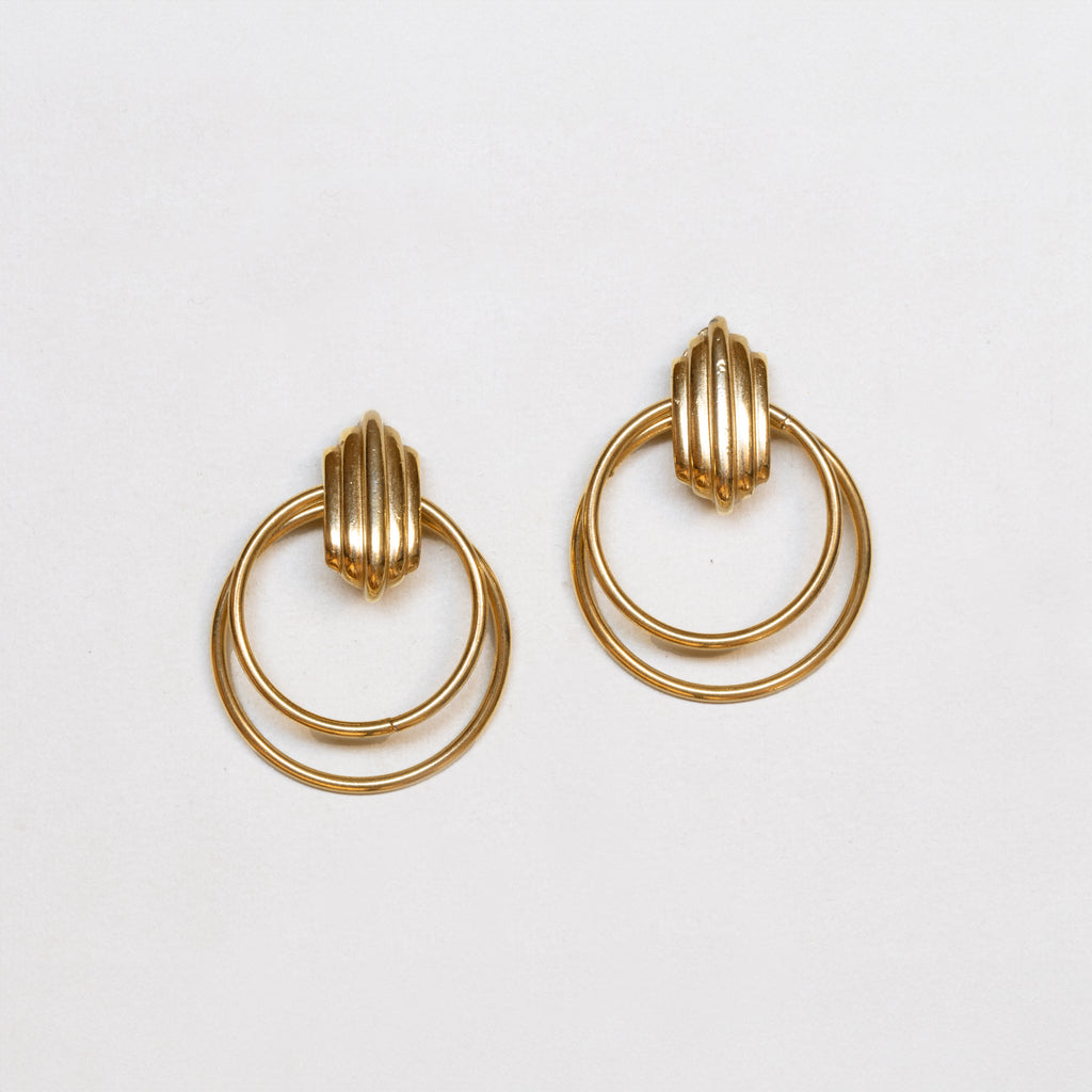 Vintage Givenchy Double Hoop Clip-On Earrings