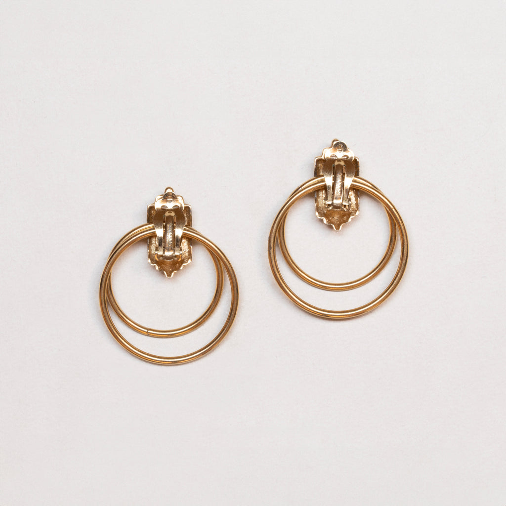 Vintage Givenchy Double Hoop Clip-On Earrings
