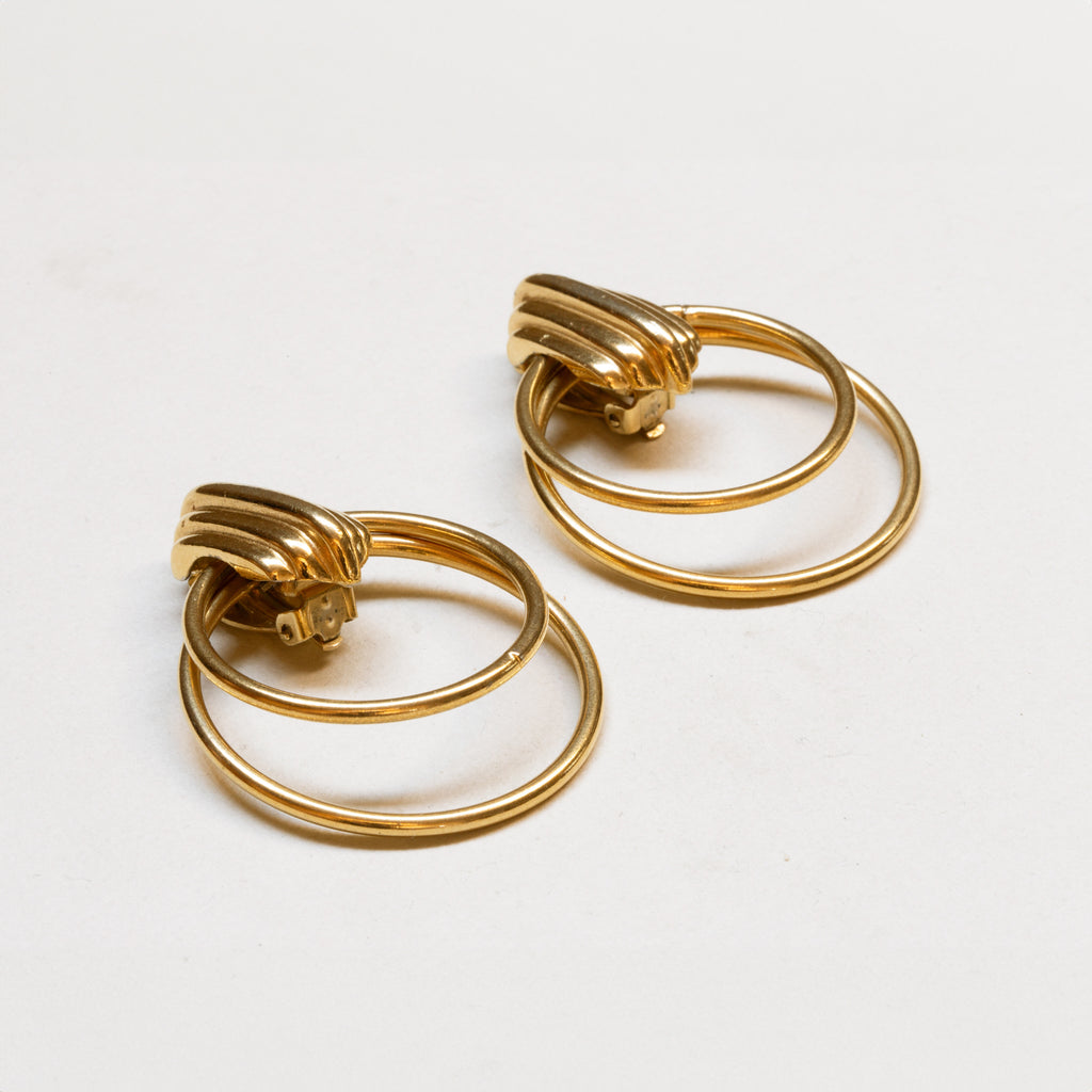 Vintage Givenchy Double Hoop Clip-On Earrings