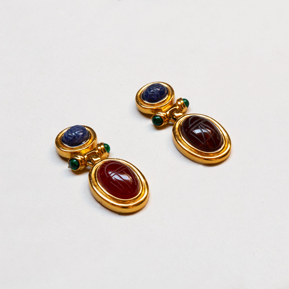Vintage Givenchy Scarab Drop Earrings