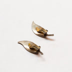 Vintage Givenchy Blue Enamel Leaf Clip-On Earrings