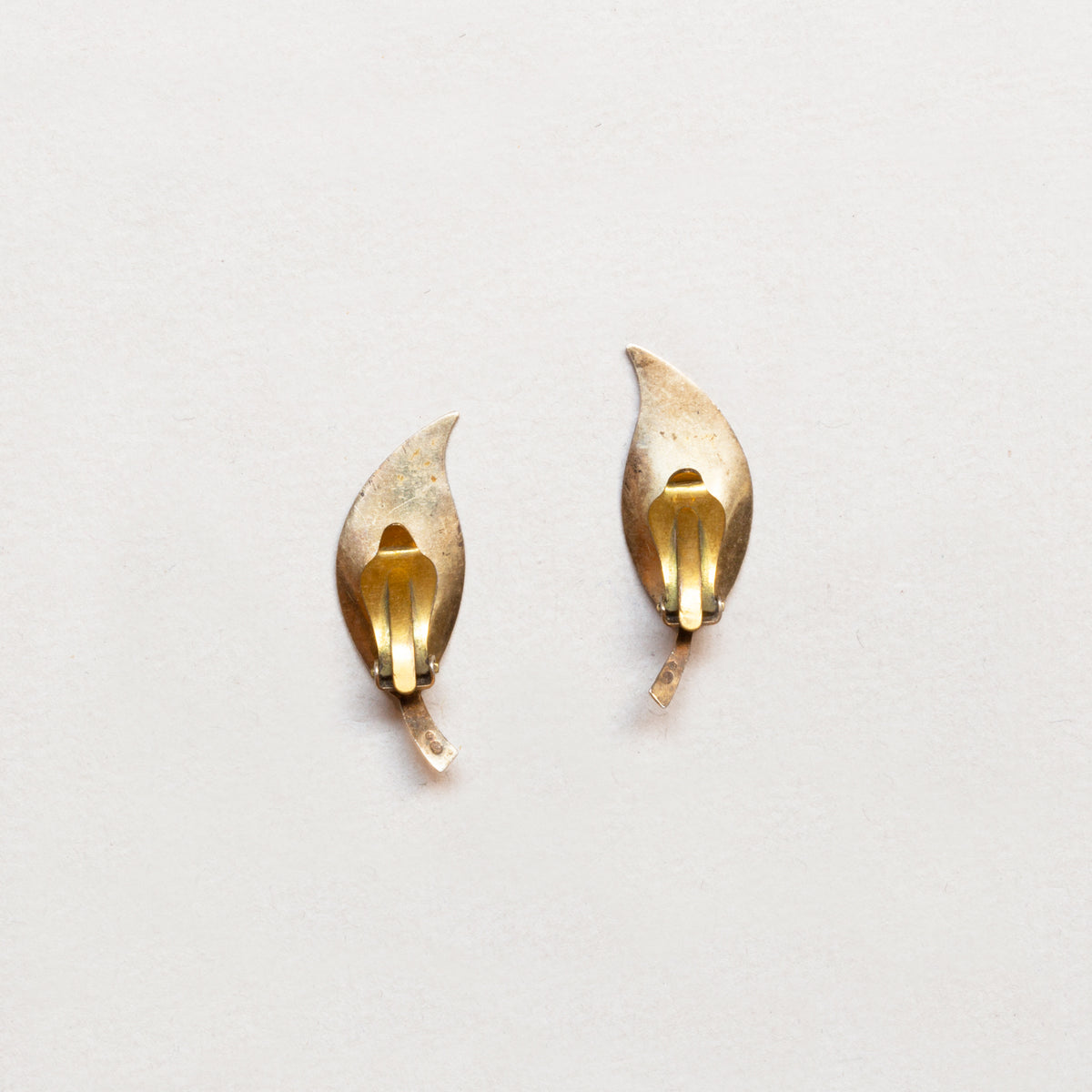 Vintage Givenchy Blue Enamel Leaf Clip-On Earrings