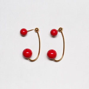 Vintage Marni Red Bead Drop Earrings