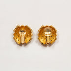Vintage Dior Gold-tone Basket Weave Clip-on Earrings