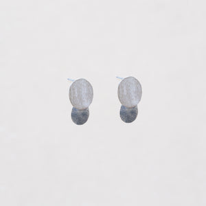 Twin Oval Stud Earrings in Gold-plated and Silver