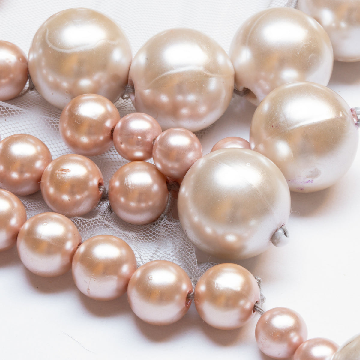Vintage Emporio Armani Floral Faux Pearl Necklace