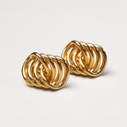 Vintage Givenchy Gold-tone Ribbed Clip-on Earrings
